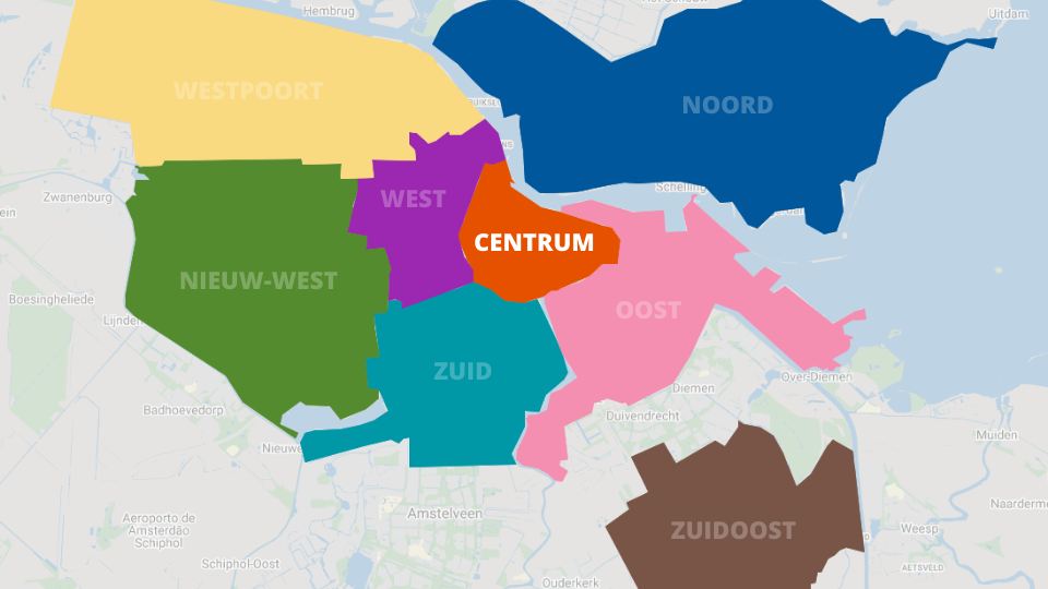 Mapa de Centrum em Amesterdão